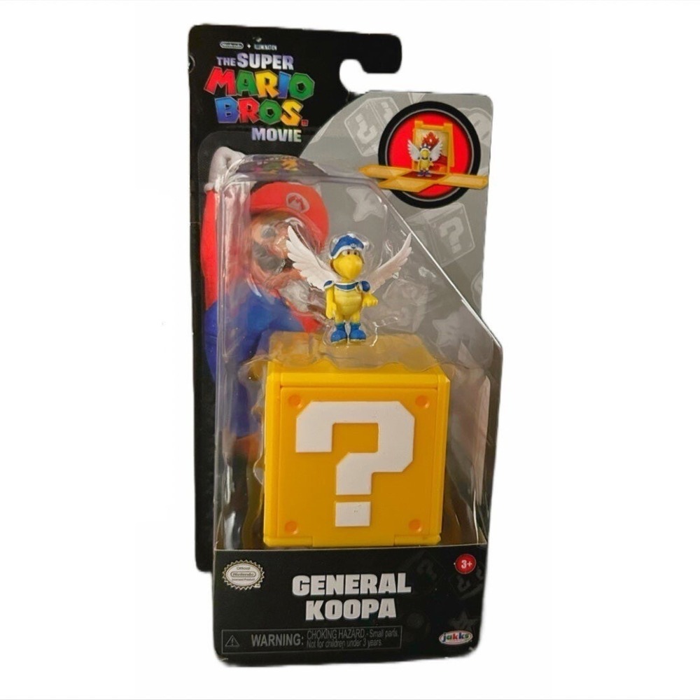 The Super Mario Bros Movie 1.25" Mini General Koopa Figure With‎ Question Block.